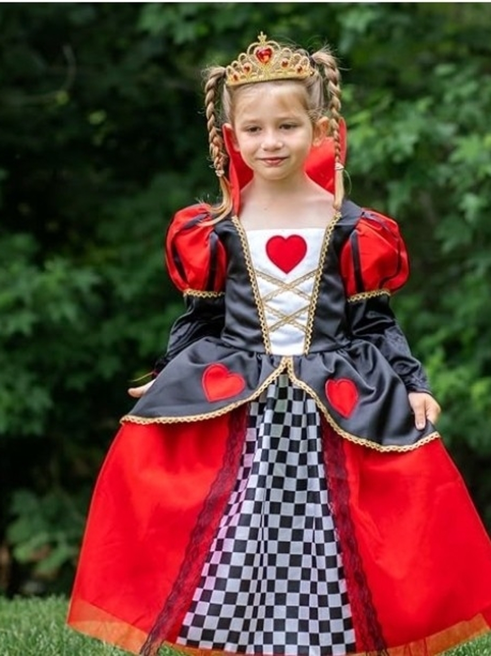 ReliBeauty Red Hearts Girls Costume Queen Dress for Kids Girls size 4 (no crown)